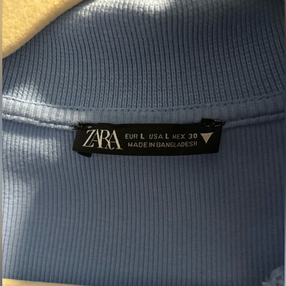 ZARA light blue ribbed polo - Picture 4 of 5